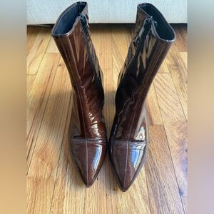 Vagabond Glossy Brown Heeled Boots